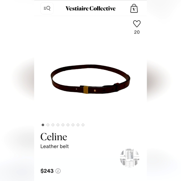 Celine Brown Leather Belt - Picture 1 of 8